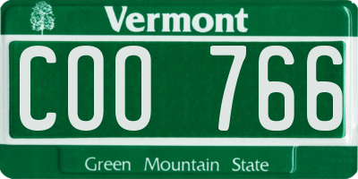 VT license plate COO766