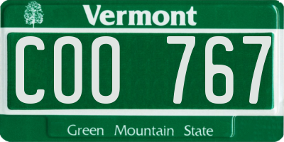 VT license plate COO767