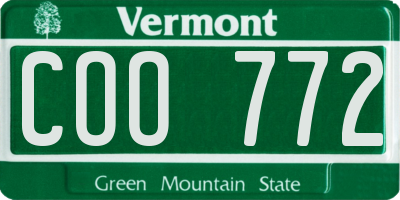 VT license plate COO772