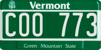 VT license plate COO773