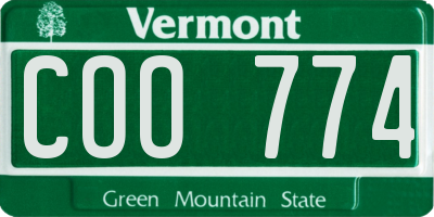 VT license plate COO774