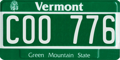 VT license plate COO776