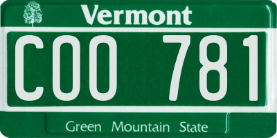 VT license plate COO781