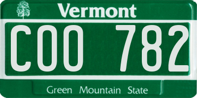 VT license plate COO782