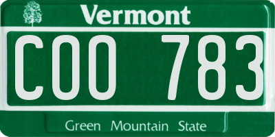 VT license plate COO783