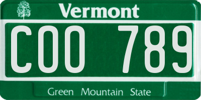 VT license plate COO789