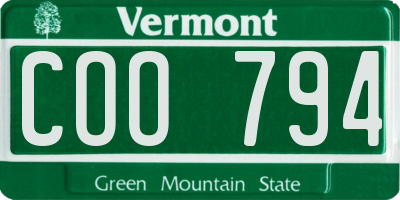 VT license plate COO794