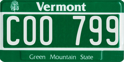 VT license plate COO799