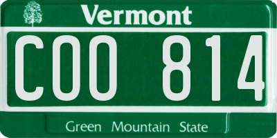 VT license plate COO814