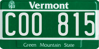 VT license plate COO815