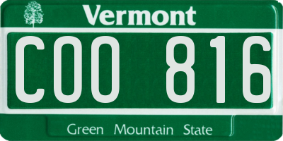 VT license plate COO816