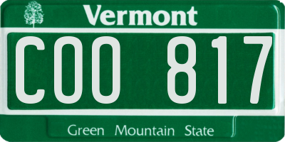 VT license plate COO817