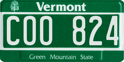 VT license plate COO824