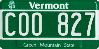 VT license plate COO827