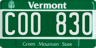 VT license plate COO830