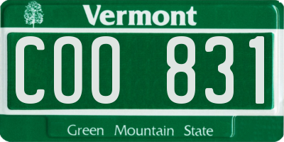 VT license plate COO831