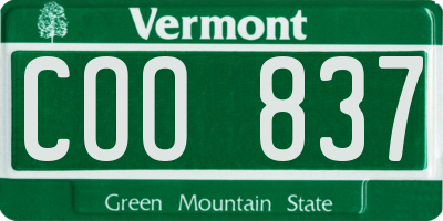 VT license plate COO837