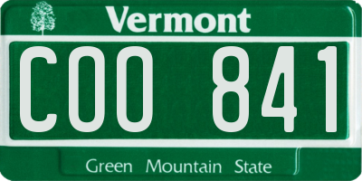 VT license plate COO841