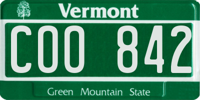 VT license plate COO842