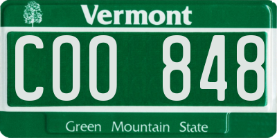 VT license plate COO848