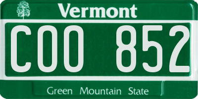VT license plate COO852