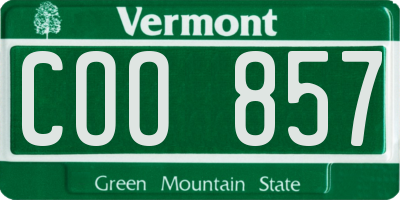 VT license plate COO857