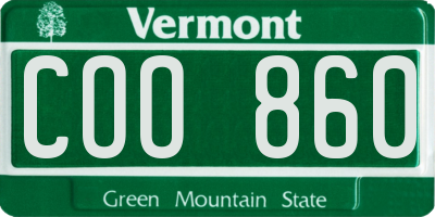 VT license plate COO860