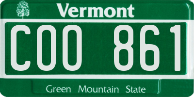 VT license plate COO861