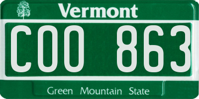 VT license plate COO863