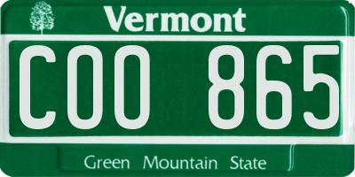VT license plate COO865