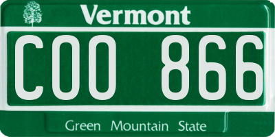 VT license plate COO866