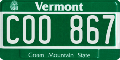 VT license plate COO867