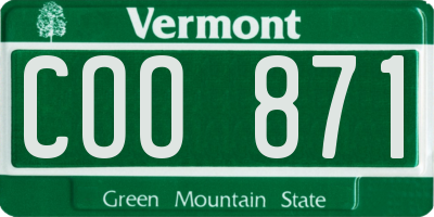 VT license plate COO871