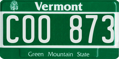VT license plate COO873