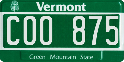 VT license plate COO875