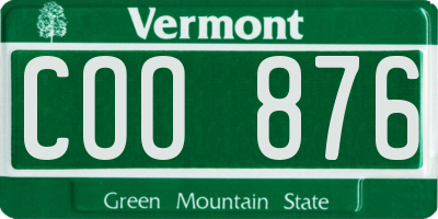 VT license plate COO876