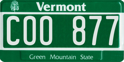 VT license plate COO877