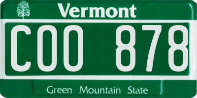 VT license plate COO878