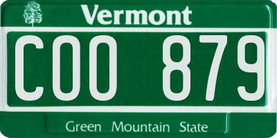 VT license plate COO879