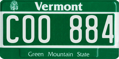 VT license plate COO884