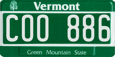 VT license plate COO886