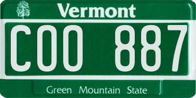 VT license plate COO887