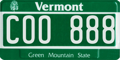 VT license plate COO888
