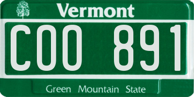 VT license plate COO891