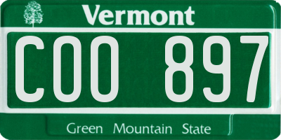 VT license plate COO897