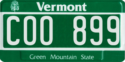 VT license plate COO899