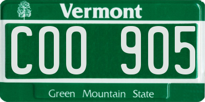VT license plate COO905