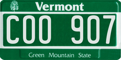 VT license plate COO907