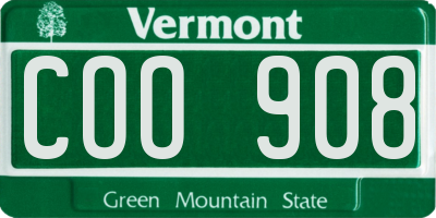 VT license plate COO908