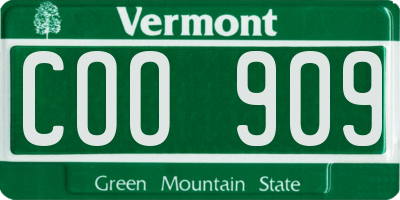 VT license plate COO909